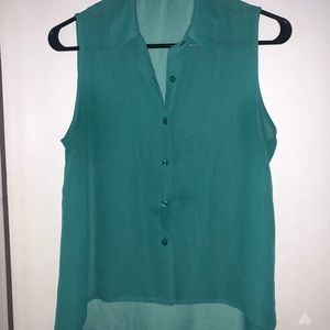 Turquoise High-Low Top